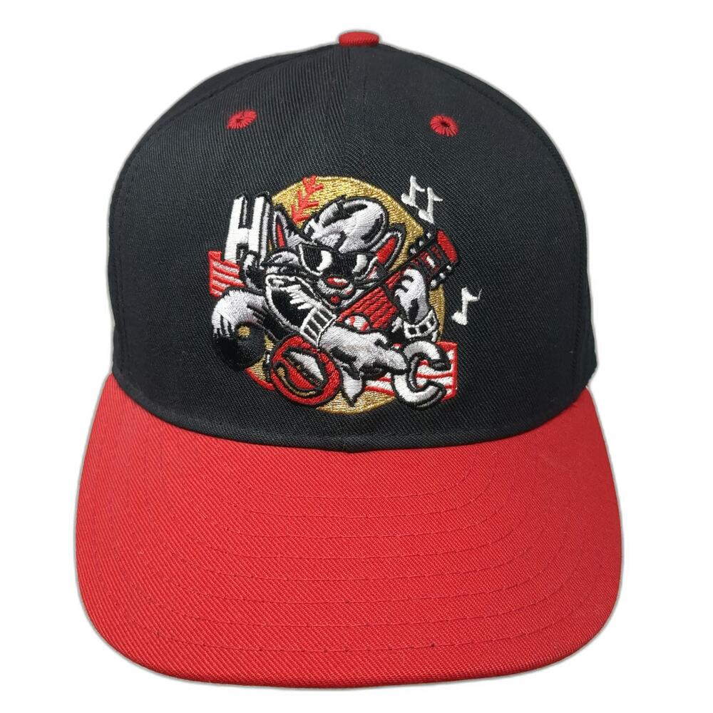 Pro-Line Snapback Black Red Vintage New Britain Rock Cats Baseball Hat MiLB